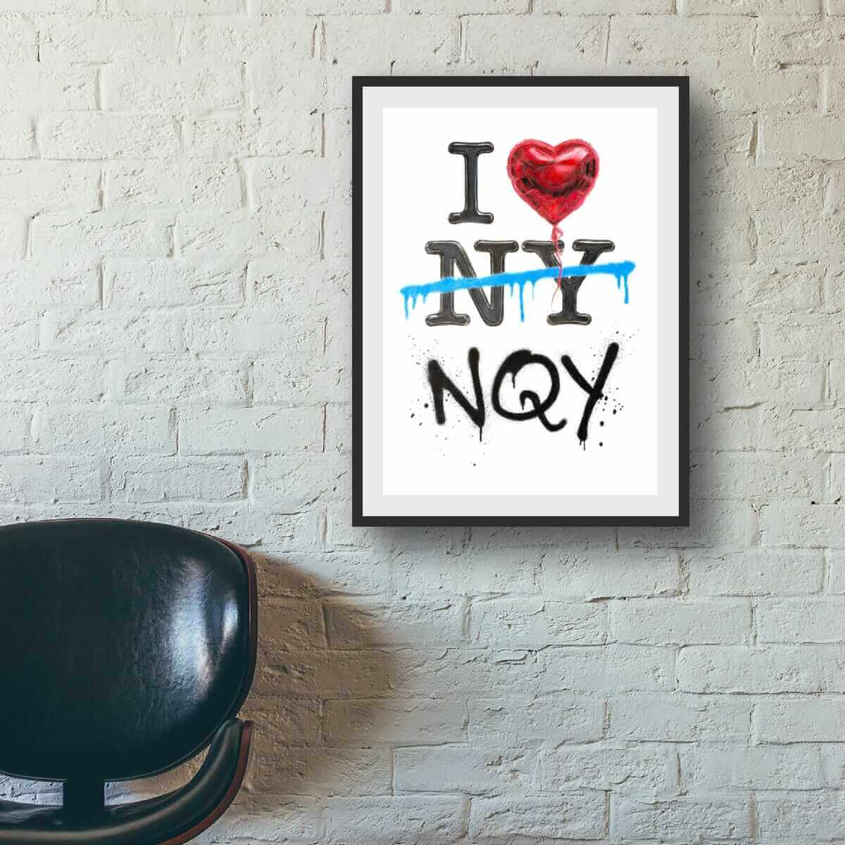 Love Rewritten NQY - I LOVE NEWQUAY FRAMED