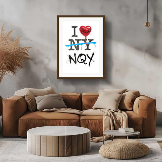 Love Rewritten NQY - I LOVE NEWQUAY FRAMED