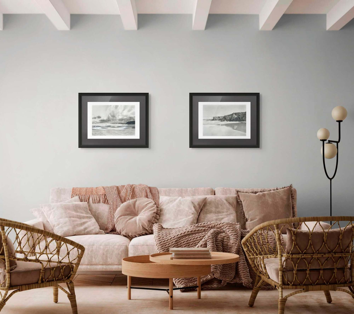 Cornish Seascape 2 print on a living room wall