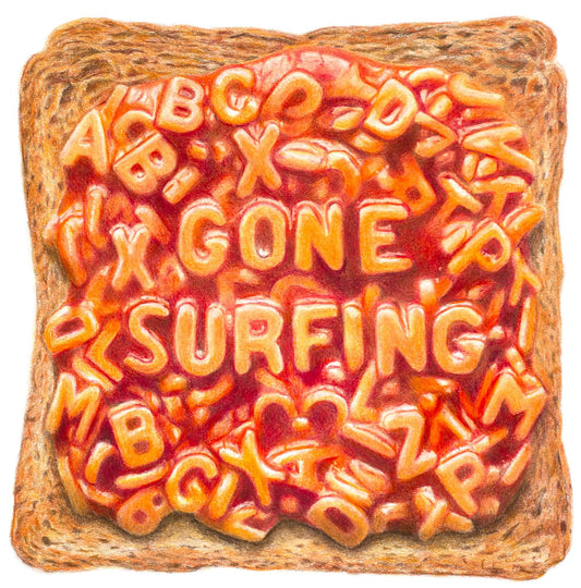 gone surfing alphabet spaghetti on toast art